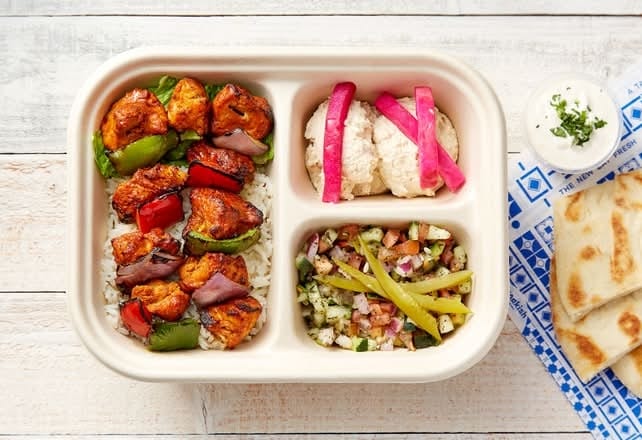 Assorted Kebab Plate Boxed Lunch.