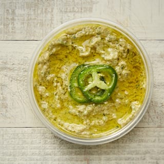 Jalapeno Cilantro Hummus with Fresh Pita