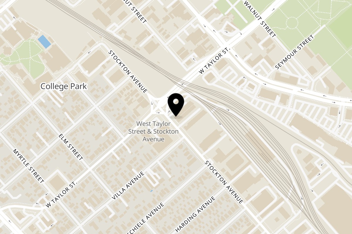 Map showing the location of Manakish Oven & Grill Manakish Oven & Grill - San Jose on 670 Stockton Ave in San Jose